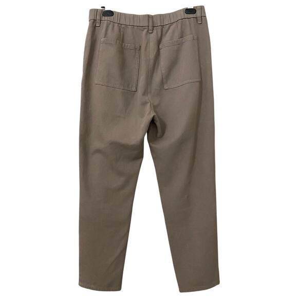 Eileen Fisher Garment-Dyed Utility Organic Cotton Tapered Pant Small Taupe Gray - Picture 11 of 13